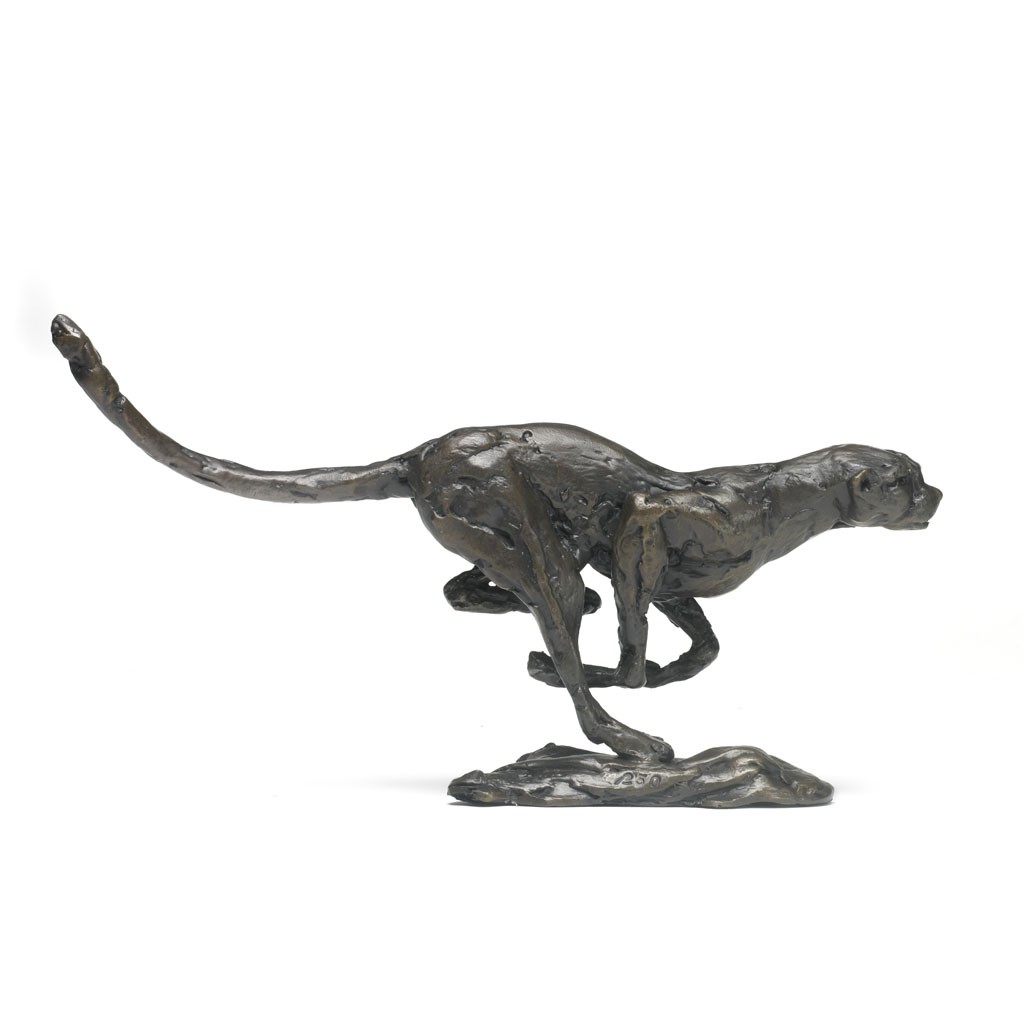Running Cheetah Sculpture, Bronze Finish, Unicorn Studios