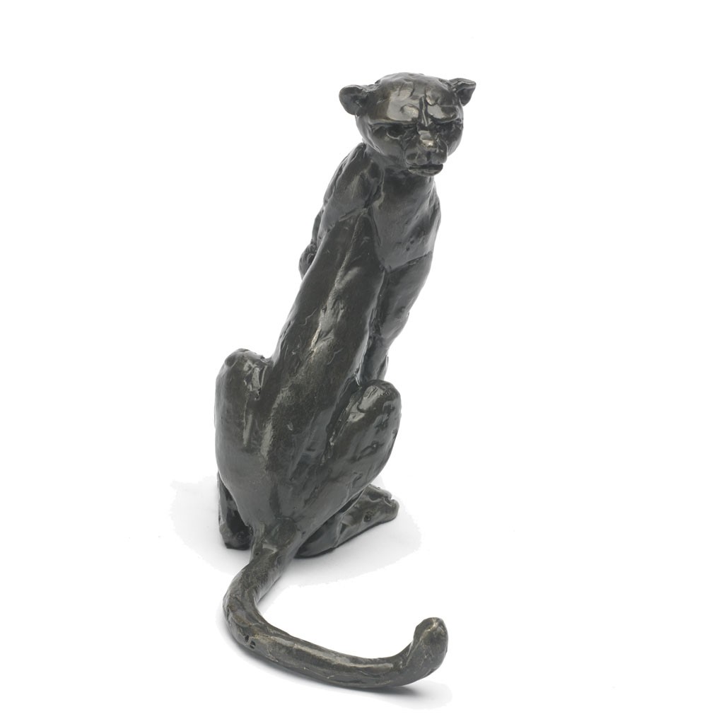 Bronze Cheetah Sculpture: Seated Cheetah by Jonathan Sanders