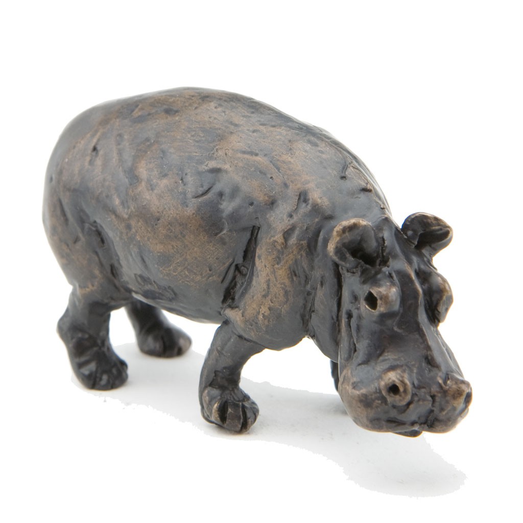 Bronze Hippo Sculpture: Hippopotamus Maquette by Jonathan Sanders