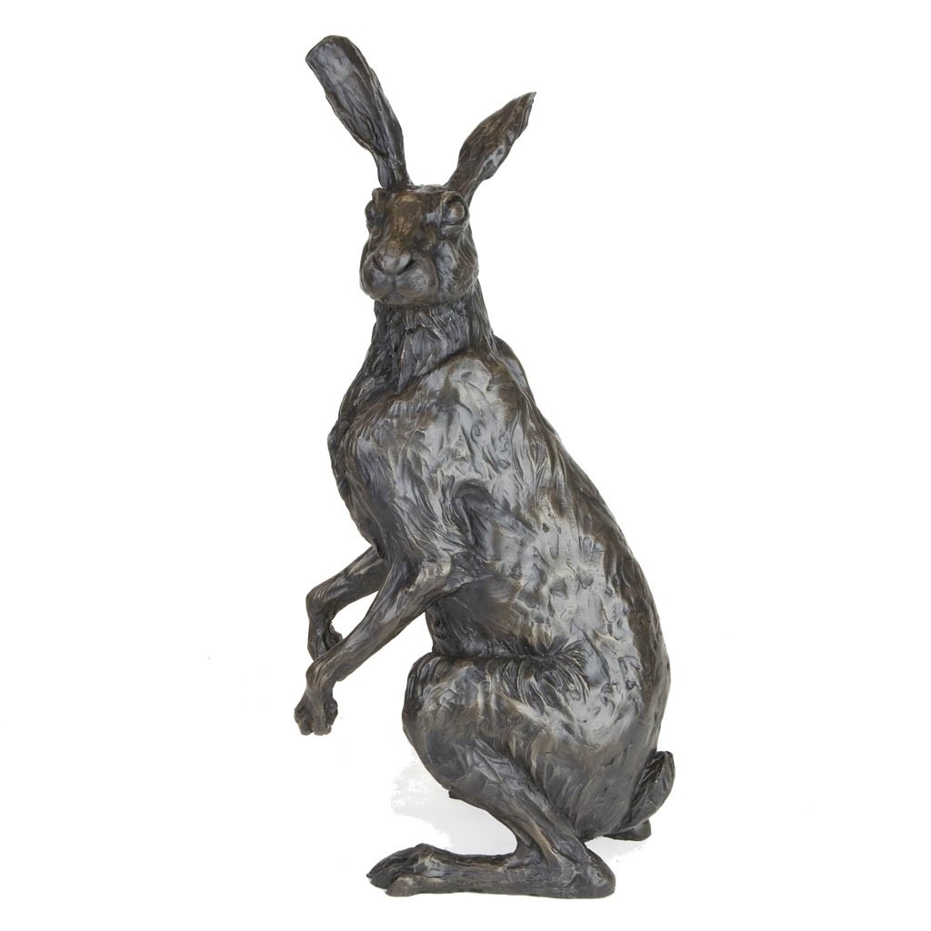 Bronze Hare Sculpture: Garden Seated Hare by Sue Maclaurin