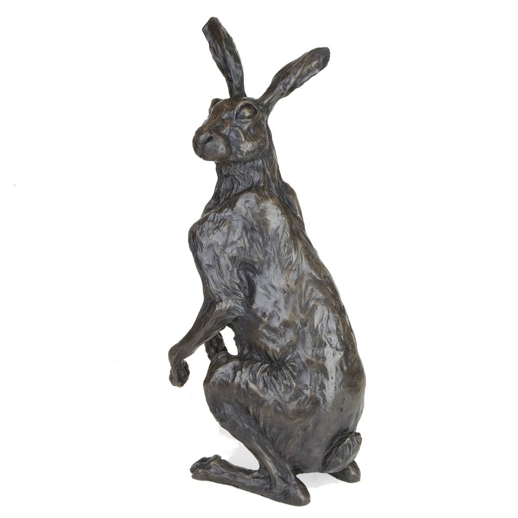 Bronze Hare Sculpture: Garden Seated Hare By Sue Maclaurin