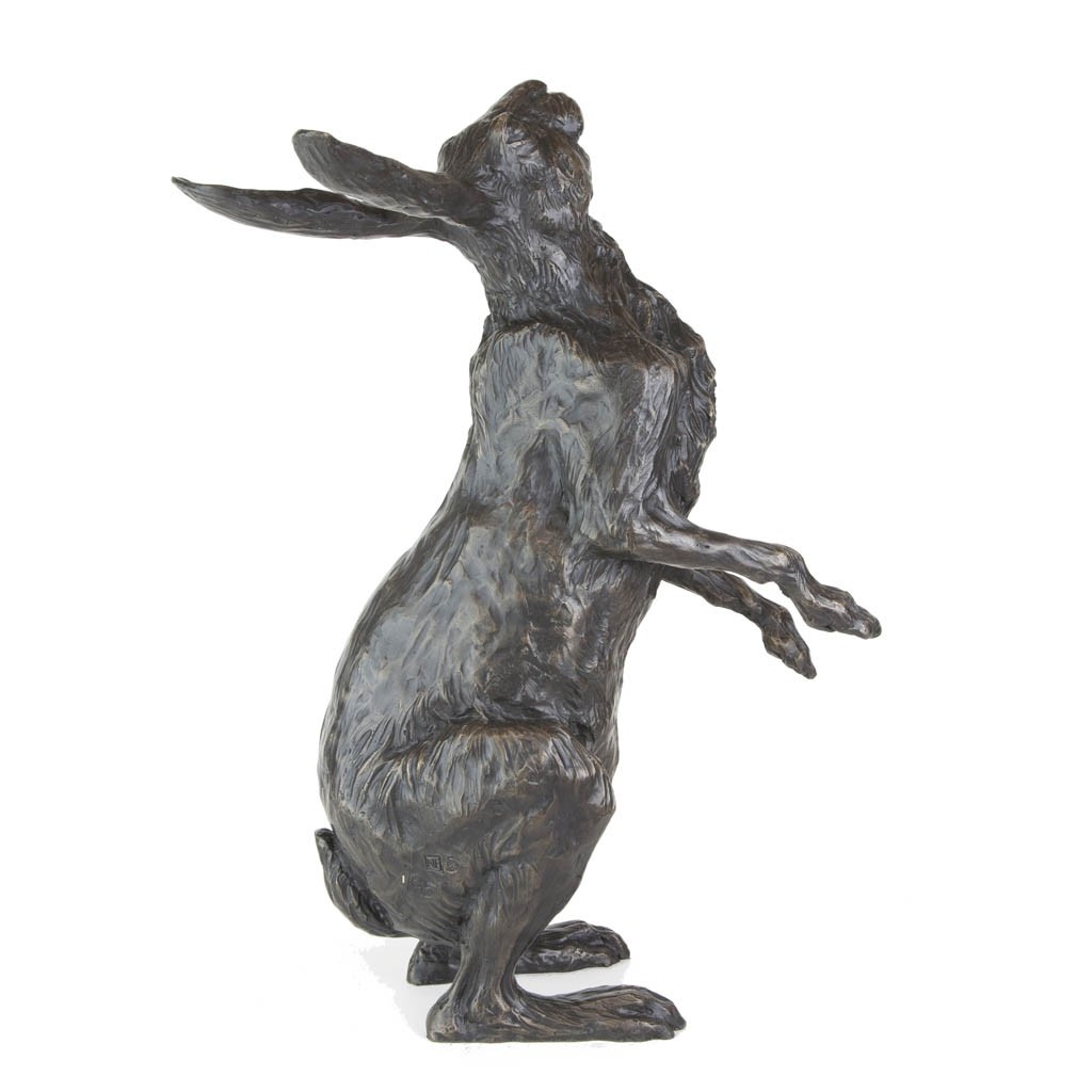 Bronze Hare Sculpture: Garden Star Gazing Hare by Sue Maclaurin (Life Size)