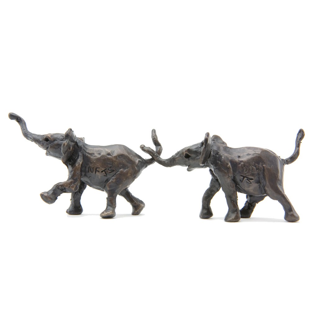 Bronze Elephant Sculpture: Follow Me Maquette by Jonathan Sanders