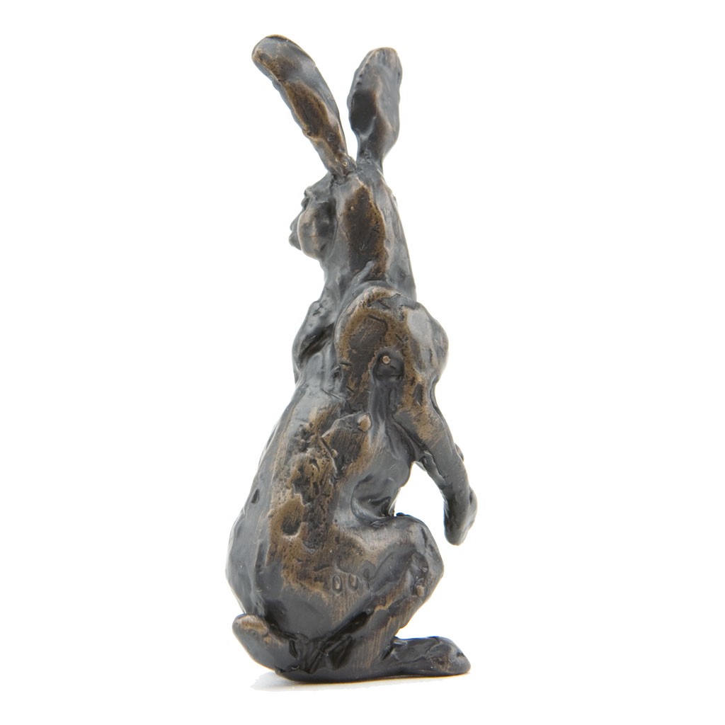 Bronze Hare Sculpture: Alert Hare Maquette by Sue Maclaurin