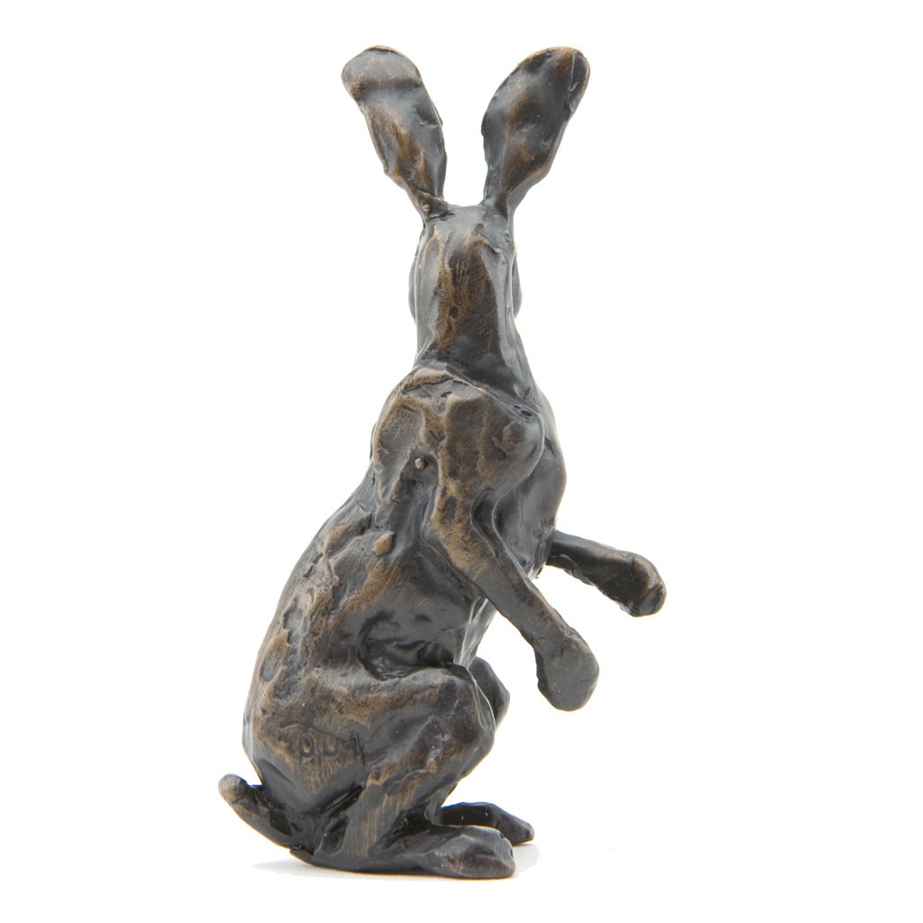 Bronze Hare Sculpture: Alert Hare Maquette by Sue Maclaurin