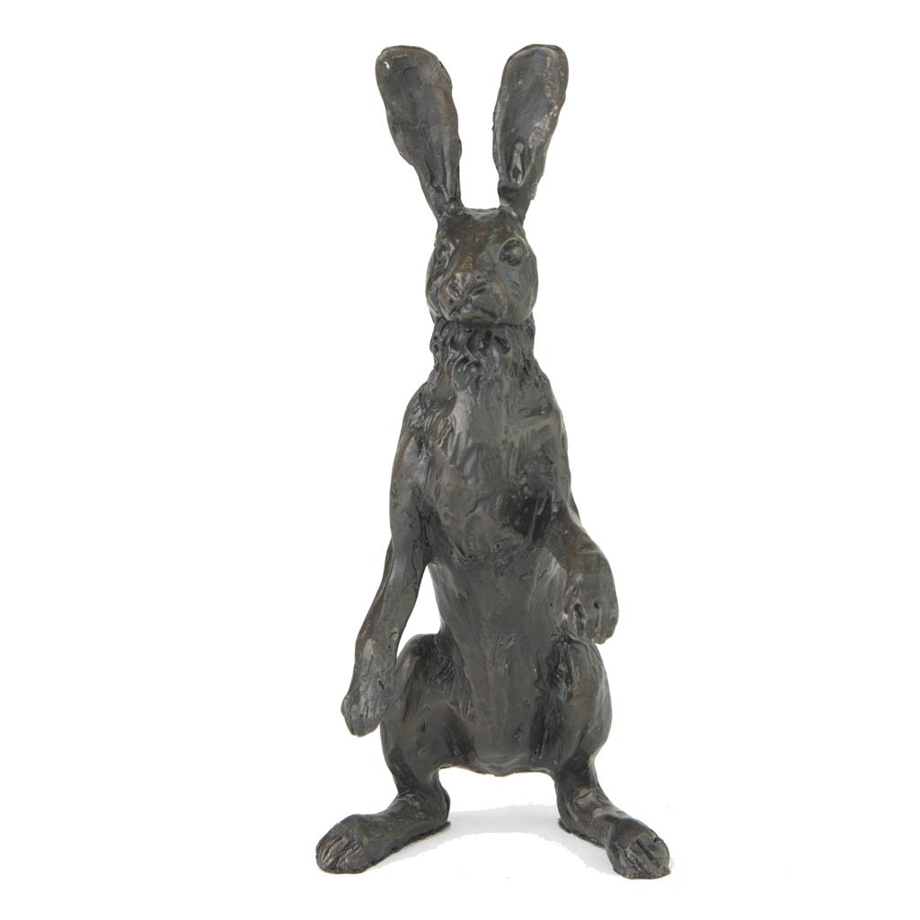 Bronze Hare Sculpture: Alert Hare III by Sue Maclaurin